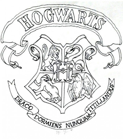 Hogwarts Crest Coloring Page - Free Printable Coloring Pages for Kids
