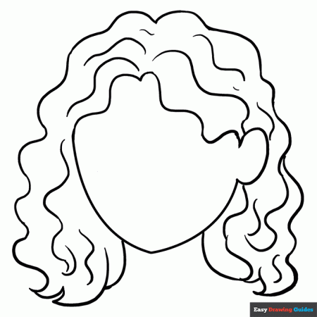Curly Hair Coloring Page | Easy Drawing Guides