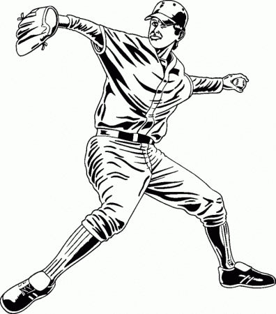 printable baseball pitcher coloring pages - Clip Art Library