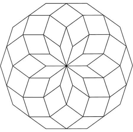 Printable Geometric Design - Coloring Pages for Kids and for Adults