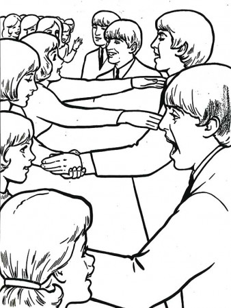 Meet and Greet with the Beatles Coloring Page
