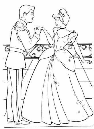 cinderella color page - High Quality Coloring Pages