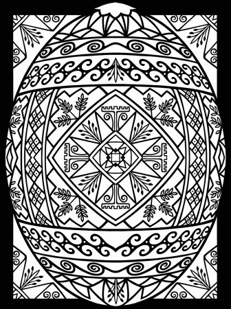 Easter eggs with abstract patterns - Easter Adult Coloring Pages