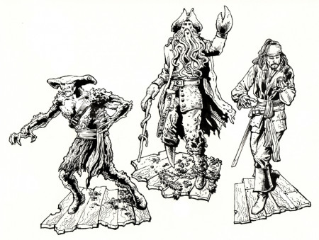 Pirates of the Caribbean figures, in Darryl Banks's Concept Art Comic Art  Gallery Room