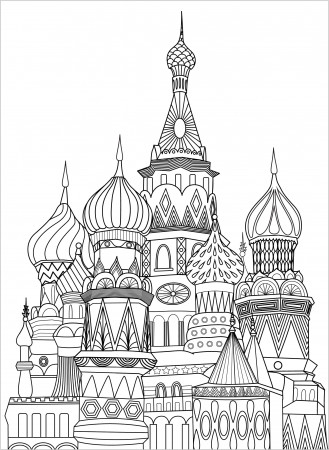 Red Square in Moscow - Architecture, Cities & Houses Adult Coloring Pages