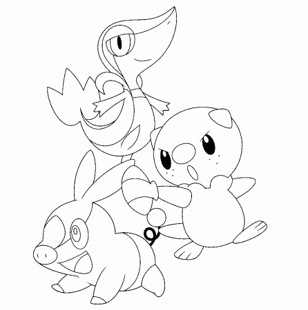 Tepig, Snivy, Oshawott Pokemon Coloring Page - Free Printable Coloring Pages  for Kids