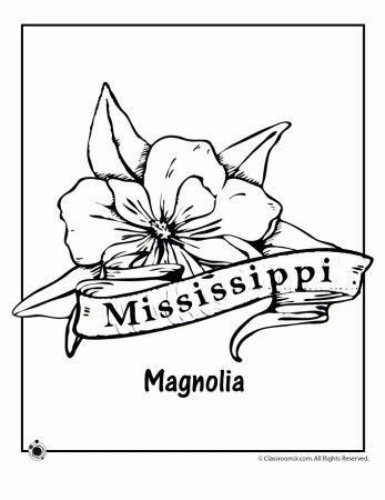 Mississippi State Flower Coloring Page | Woo! Jr. Kids Activities :  Children's Publishing