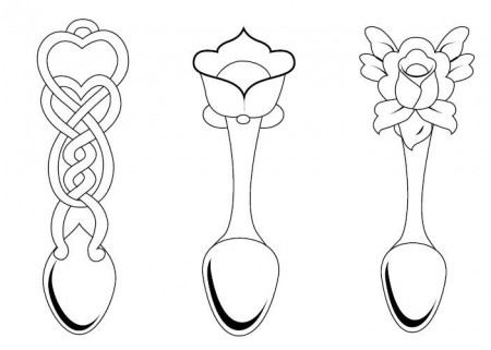 Love Spoon Colouring | Love spoons, Spoon, Color
