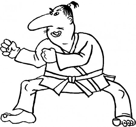 coloring page karate - Clip Art Library