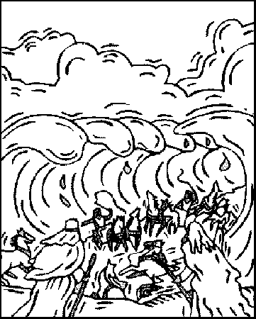 crossing the red sea coloring - Clip Art Library