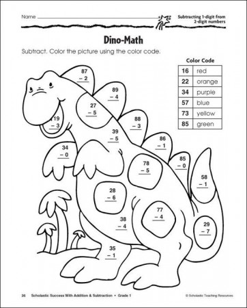 1st grade addition and subtraction coloring worksheets - Clip Art Library