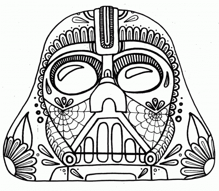 darth vader sugar skull coloring page - Clip Art Library