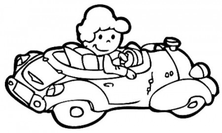 The Girl Drive Car Coloring Page - Cartoon Car car coloring pages | Cars coloring  pages, Car cartoon, Coloring pages
