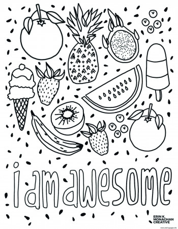 I Am Awesome Vsco Girl Coloring page Printable