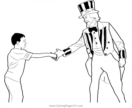 Shakes Hands Coloring Page for Kids - Free Memorial Day Printable Coloring  Pages Online for Kids - ColoringPages101.com | Coloring Pages for Kids