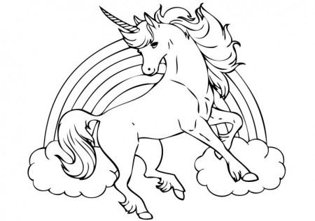 Unicorn and Rainbow Coloring Page | Unicorn coloring pages, Mandala coloring  pages, Unicorn pictures