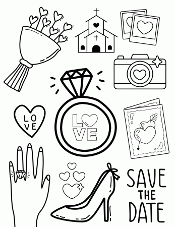 Free Printable Wedding Coloring Pages | FaveCrafts.com