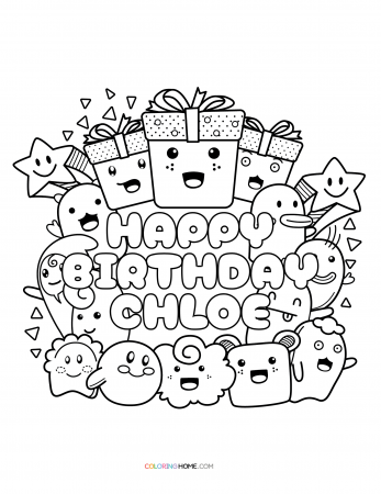 Happy Birthday Chloe coloring page