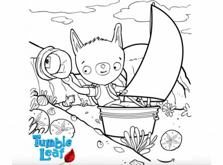 Coloring page Tumble Leaf Fig is sailing