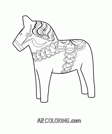 Dala Horse Coloring Page