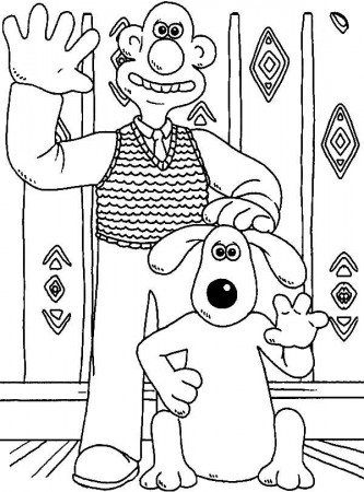 Wallace and Gromit Waving Hand Coloring Pages | Best Place to Color