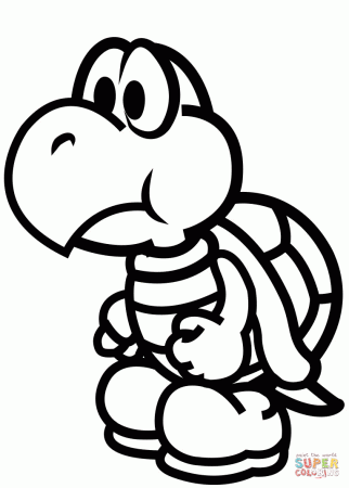 Sad Koopa Troopa coloring page | Free Printable Coloring Pages