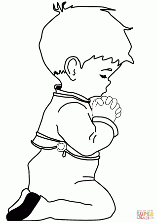 Praying Little Boy coloring page | Free Printable Coloring Pages