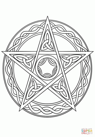 Wiccan Pentagram coloring page | Free Printable Coloring Pages