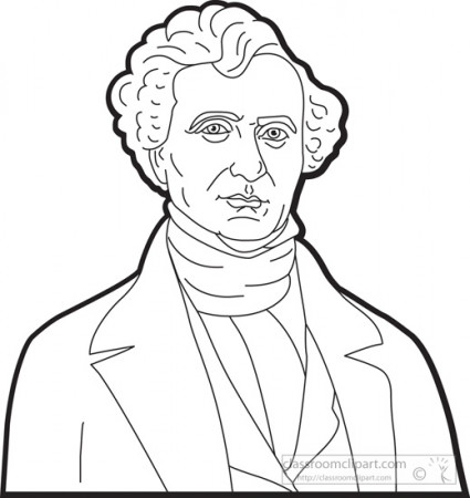 American Presidents Clipart - president-franklin-pierce-outline-clipart -  Classroom Clipart