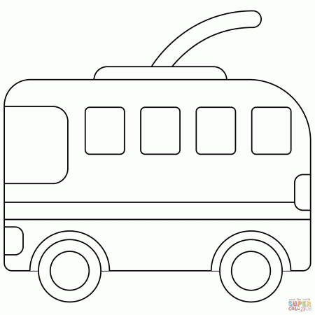Trolley Bus Emoji coloring page | Free Printable Coloring Pages
