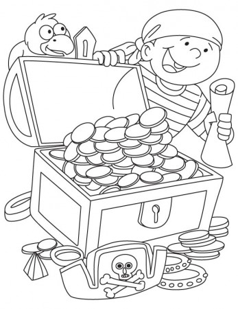 Pirate got treasure chest coloring page | Download Free Pirate got ...