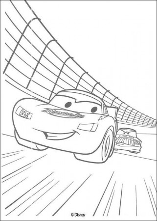 Cars coloring pages - Mc Queen on a circle track