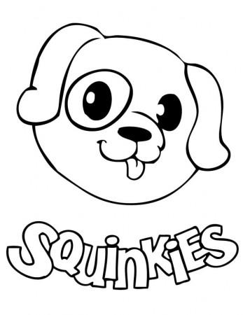 Cute Dog Squinkies Coloring Page - Free Printable Coloring Pages for Kids