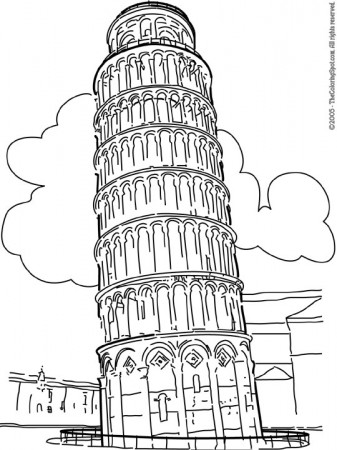 Leaning Tower Of Pisa Coloring Page | Audio Stories for Kids | Free Coloring  Pages | Colouring Printables