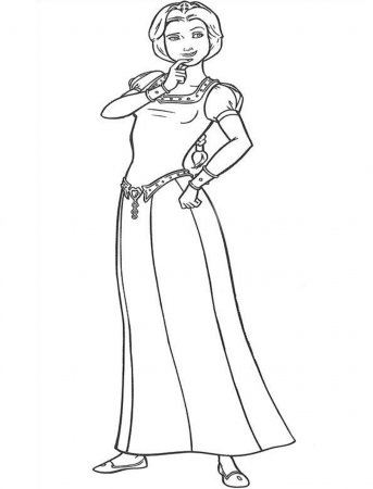 Beautiful Princess Fiona Coloring Page - Free Printable Coloring Pages for  Kids