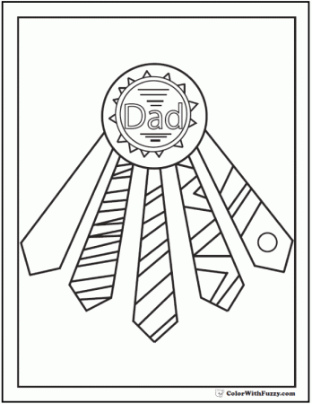 Tie Award: Father's Day Coloring Pages - Ties For Ribbons