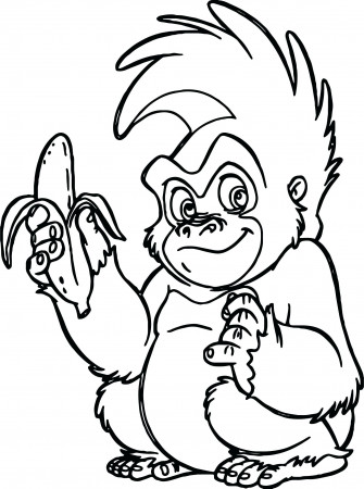 Coloring Pages : Top Prime Gorilla Coloring For Kids Of Monkey ...