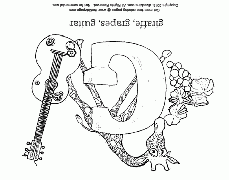 Letter G Coloring ABC's - Free Coloring Pages for Kids - Printable 