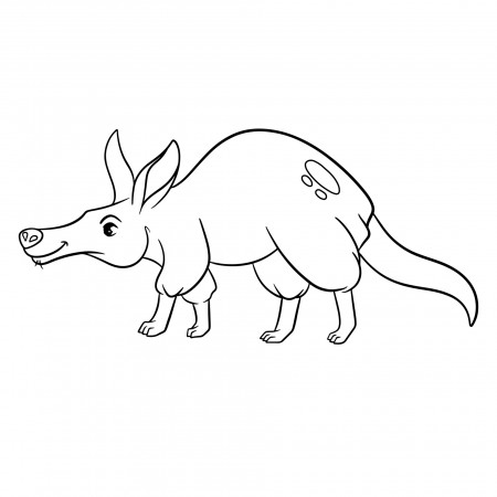 Animal character funny aardvark in line style. Children's illustration.  3643270 Vector Art at Vecteezy
