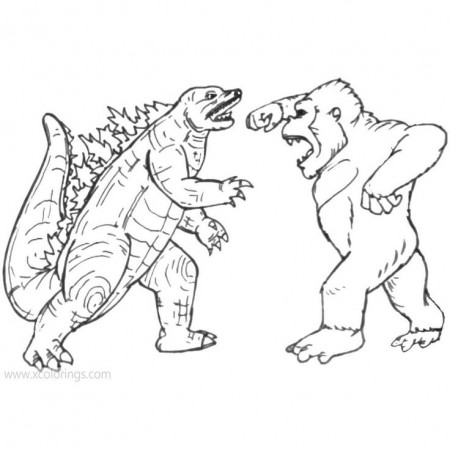 Godzilla Vs Kong Coloring Pages Monsters. | Superhero coloring pages,  Monster coloring pages, Godzilla