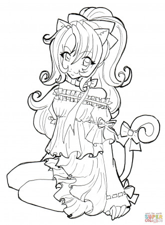 Cat Girl coloring page | Free Printable Coloring Pages