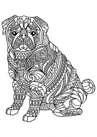 Free book dog bulldog - Dogs Adult Coloring Pages