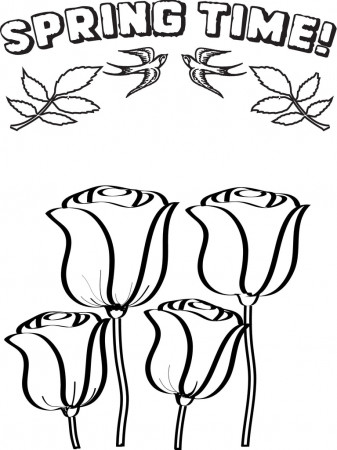 Printable Spring Flowers Coloring Page for Kids – SupplyMe