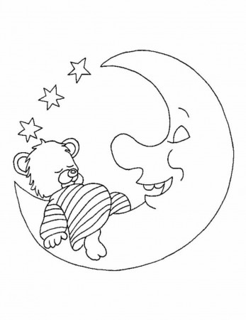 Printable Moon Coloring Pages For Kids. Add some color to that moon!