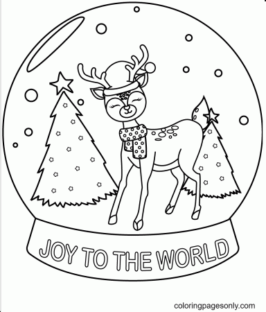 A Smiling Reindeer Standing in a Snowball Coloring Pages - Reindeer Coloring  Pages - Coloring Pages For Kids And Adults