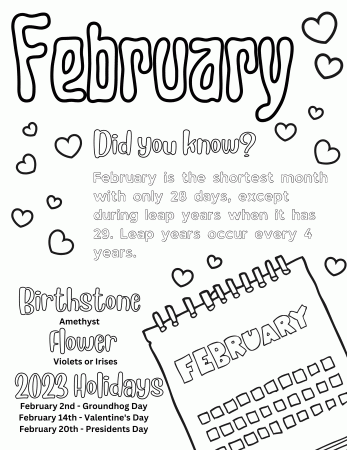 Free Printable February Coloring Pages | FaveCrafts.com