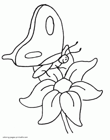 Butterfly simple coloring pages || COLORING-PAGES-PRINTABLE.COM