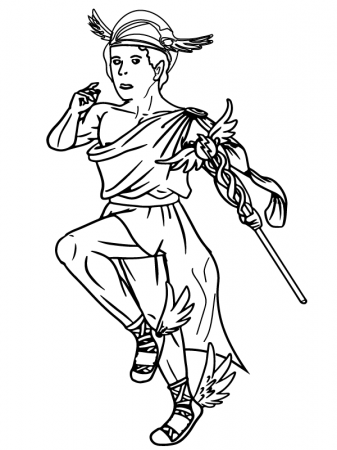 Hermes Greek God of Travellers Coloring Page - Free Printable Coloring Pages  for Kids