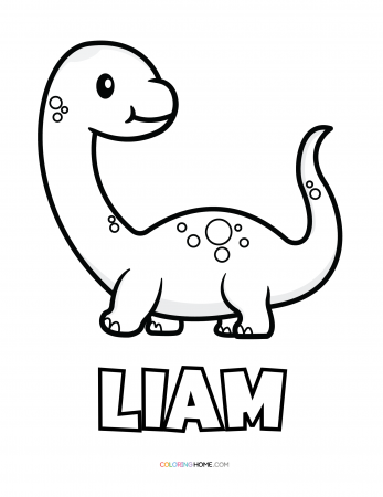 Liam dinosaur coloring page