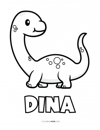 Dina dinosaur coloring page